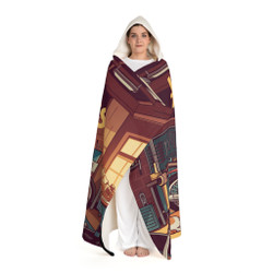 Cozy Hooded Sherpa Fleece Blanket | Biker Motorcycle | Home is Where the Bike is - Dog Garage