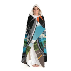 Cozy Hooded Sherpa Fleece Blanket | Biker Motorcycle | Eyes on the Road - Helmet Visor Reflection