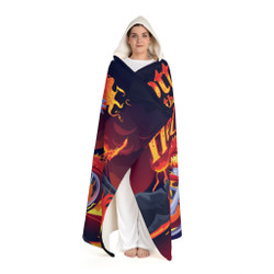 Cozy Hooded Sherpa Fleece Blanket | Biker Motorcycle | Hotter than Hell - Biker Goddess - Dragon Bike