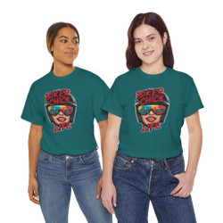 Motorcycle T-Shirt - Biker Chick Life - Lipstick and Helmets - Color Choice - Unisex Tee