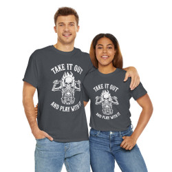 Motorcycle T-Shirt - Take it Out and Play with it - Skeleton Rider - Color Choice - Unisex Tee.