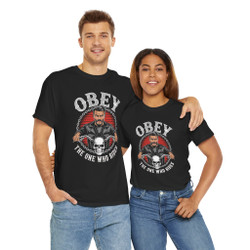 Motorcycle T-Shirt - Obey the One Who Rides - Adult Innuendo - Biker - Color Choice - Unisex Tee