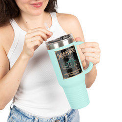 Stylish Insulated Travel Mug - 40oz - Motorcycles Because Punching People is Frowned Upon - Biker Design - Choice of Colors