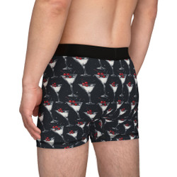 Martini Glass with Poppin' Cherries on Black Background - Innuendo - Biker Apparel - Undies - Men's Boxers