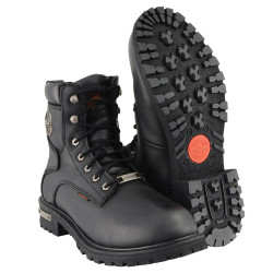 Motorcycle Boots - Men's - Wide - Logger - Waterproof - 6 Inch - Black - RCMBM9096WP-RC