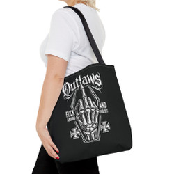 Tote Bag - Outlaws Skeleton Middle Finger - 'Fuck Around and Find Out' - Choice of Sizes