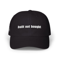 Dad Cap — 'built not bought' - Embroidered Baseball Hat - Motorcycle on Side - Color Choice