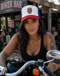 Southern Thunder - Born to Ride - Skull Biker - Trucker Cap - Logo Mesh Hat