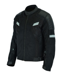 Mesh Textile Motorcycle Jacket - Men's - Reflective - Black - Up To 4XL - MJ555-CC-DL
