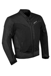 Mesh Textile Motorcycle Jacket - Men's - Black - Removeable Armor - Up To 4XL - T-MJ441-DL