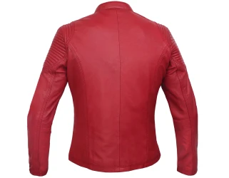 Leather Motorcycle Jacket - Women's - Red Cabernet - Scarlet Rider - RC5501-RC