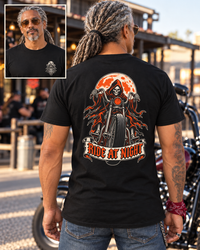 'Ride at Night' - Reaper Skeleton Rider - T-Shirt - Motorcycle Tee - Color Choice