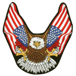 Eagle With American Flag Wings Patch - Vest Patches - PAT-B111-DL