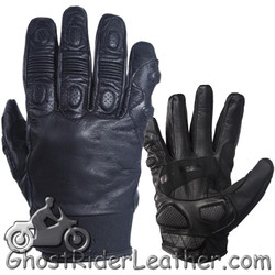 Full Finger Soft Leather Padded Motorcycle Riding Gloves - SKU GRL-GLZ80-DL