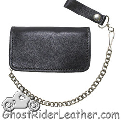 Leather Chain Wallet - USA Flag - Heavy Duty - WALLET9-11-HD-DL