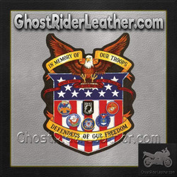 In Memory of Our Troops Patch - Military Veteran - USA Flag - POW MIA - PAT-A43-DL