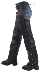 Leather Assless Chaps - Braid Design - Men or Women - C4326-04-DL