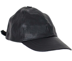 Leather Baseball Cap with Adjustable Back - SKU AC006-DL