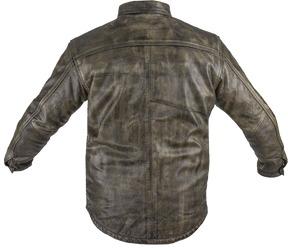 Leather Shirt - Men's - Distressed Brown - Concealed Carry Pockets - MJ777-12L-DL