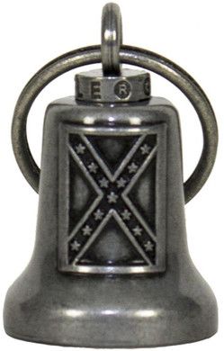 Motorcycle Ride Bell - Rebel Flag - Confederate - Gun Metal - BL20-GM-DL