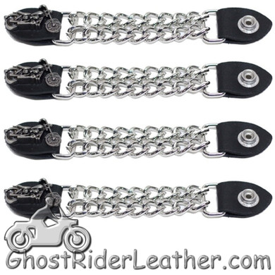 Set of Four Motorcycle Vest Extenders with Chrome Chain - AC1100-DL