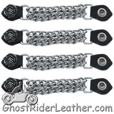 Set of Four Rose Vest Extenders with Chrome Chain