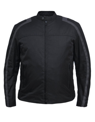 Men's Nylon Textile Jacket With Gray Stripe - SKU K-2146-18-UN