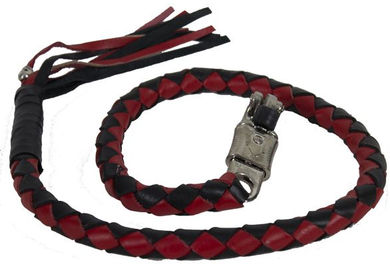 2 Inch Fat - Get Back Whip - Black and Red Leather - 42 Inches - GBW6-11-T1-DL