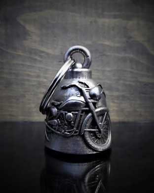Motorcycle Live To Ride - Pewter - Motorcycle Gremlin Bell - Made In USA - SKU BB33-DS