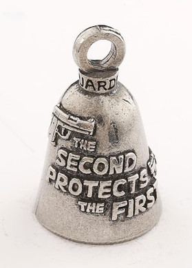 2nd Amendment Protects 1st - Pewter - Motorcycle Guardian Bell® - Made In USA - SKU GB-2ND-PROTECTS-DS