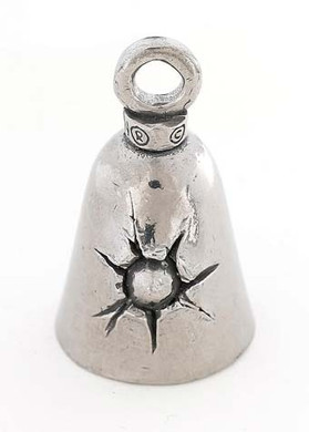 Bullet Hole - Pewter - Motorcycle Guardian Bell - Made In USA - SKU GB-BULLET-HOLE-DS