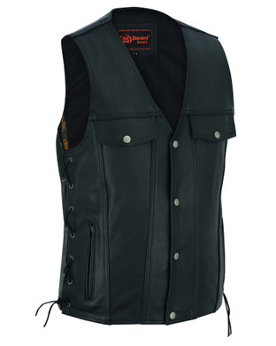 Tall leather store vest