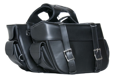 Saddlebags - PVC - Plain - Medium - Slanted - Motorcycle Luggage - DS312-DS
