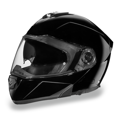 DOT Motorcycle Helmet - Modular - High Gloss Black - Full Face - MG1-A-DH