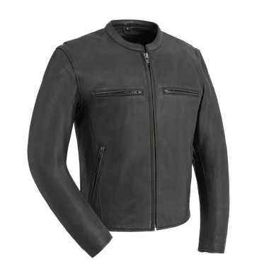 Leather Motorcycle Jacket - Men's - Black - Indy - FIM278CDL-FM
