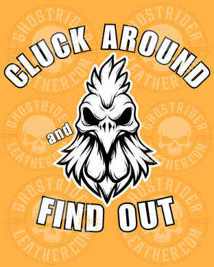 Motorcycle Sweatshirt - 'Cluck Around and Find Out' - Rooster Skull - Chest - Rider Crewneck