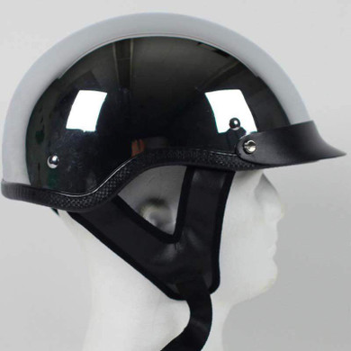 DOT Motorcycle Helmet - Chrome - Shorty - Visor - 1C-HI
