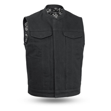 Motorcycle Canvas Vest - Men's - Highland V2 - Up To 8XL - FIM692CNVS-FM