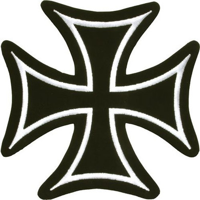 Vest Patch - Iron Cross With White Border - PAT-C201-DL