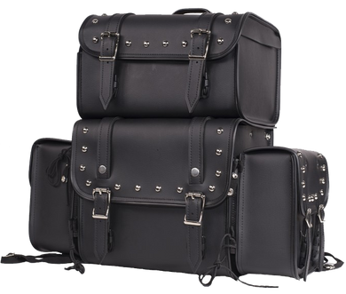 Large Sissy Bar Bag with Studs For Motorcycle Storage - SKU SB3-DL