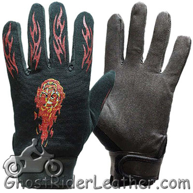 Mechanics Gloves with Flames - SKU GLZ49-DL