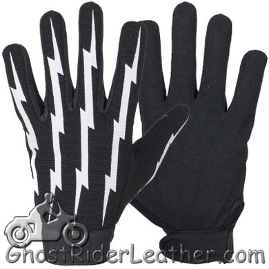 Mechanics Gloves With Lightning Bolts - SKU GLZ88-DL