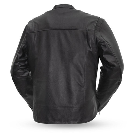 Leather Motorcycle Jacket - Men's - Racer Style - Rocky - FIM215CSLZ-FM