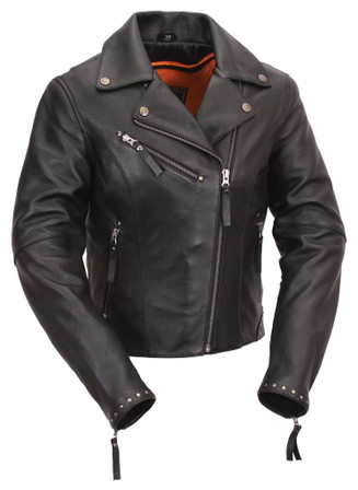 Scarlett Star - Women's Motorcycle Leather Jacket - SKU FIL159NOCZ-FM