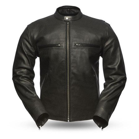 Turbine - Perforated Men's Leather Jacket - SKU GRL-﻿FIM213CNP-FM