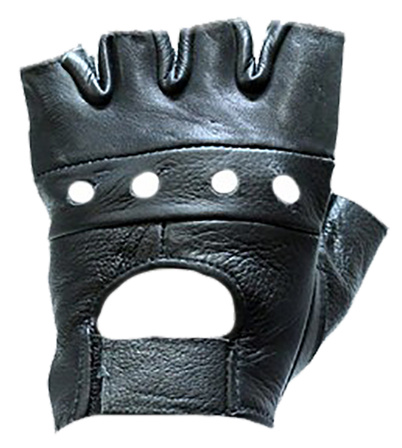 Two Pair of Fingerless Leather Motorcycle Gloves - SKU GL2008-2PAIR-DL