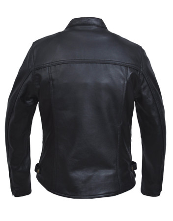 Leather Motorcycle Jacket - Women's - Lightweight - Premium - 6557-NG-UN