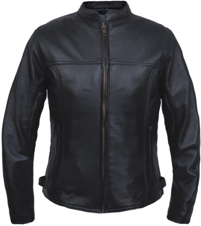Leather Motorcycle Jacket - Women's - Lightweight - Premium - 6557-NG-UN