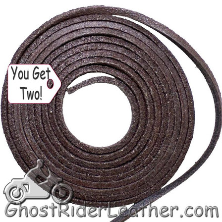 You Get TWO - 6 Foot Lengths of Brown Leather Lacing SKU GRL-CE3-BROWN-X2-GRL