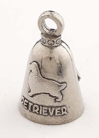 Retriever Dog - Pewter - Motorcycle Guardian Bell® - Made In USA - SKU GB-RETRIEF-DOG-DS